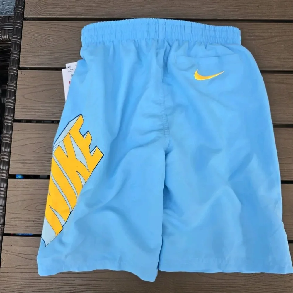 NIKE Youth Boy's Carolina Blue Mesh Swim Shorts Trunks Size L New